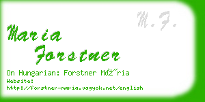 maria forstner business card